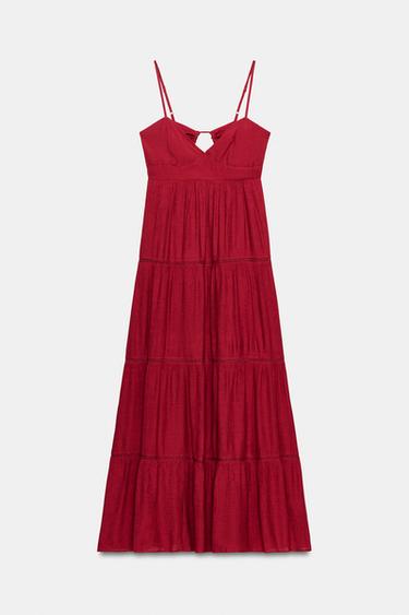 LONG STRAPPY DRESS - Raspberry by Zara - Image 7