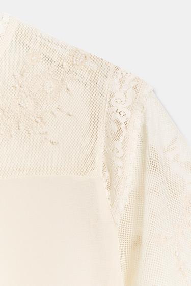 TOP CAPE BRODÉE - Beige de Zara - Image 8