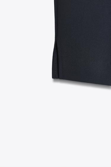 Zara PANTS WITH SLIT HEMS - Dark navy