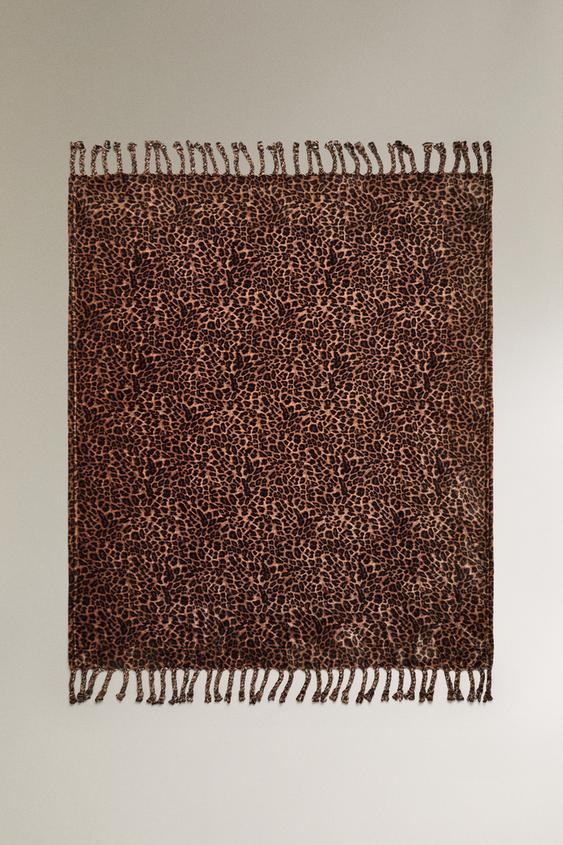 Coperta con stampa leopardata, 100% cotone, copriletto in Coperta con stampa leopardata, 100% cotone, copriletto in
