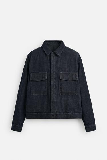 Zara SELVEDGE DENIM OVERSHIRT - Indigo - Image 0
