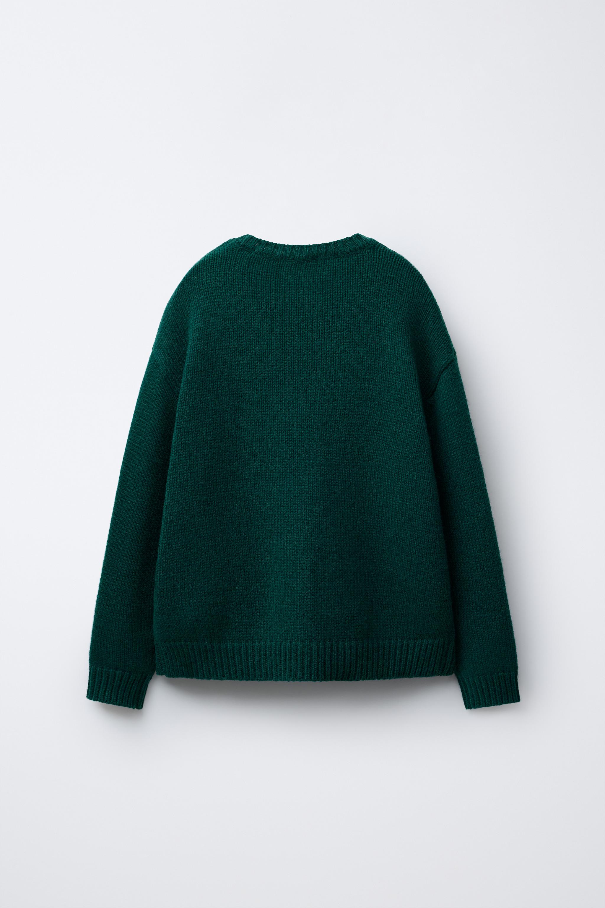 AGES 7-12/ WOOL KNIT JUMPER WITH EMBROIDERED BUNNY