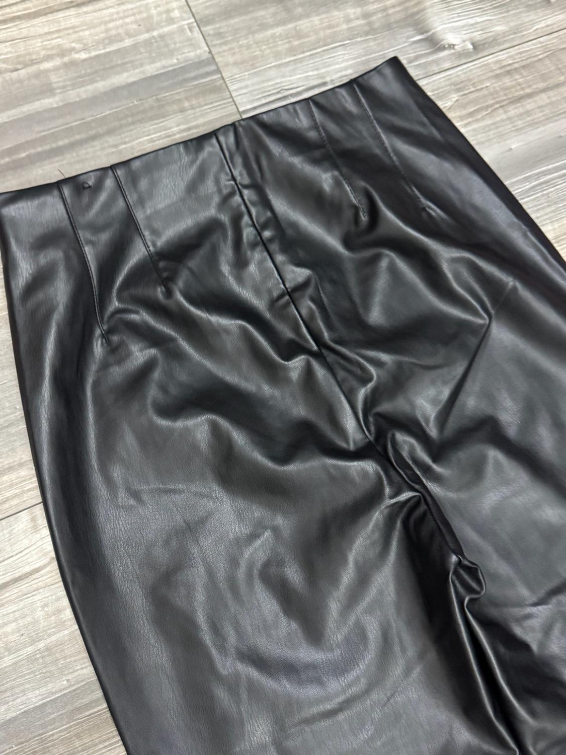MINI FLARE FAUX LEATHER LEGGINGS - Image 7