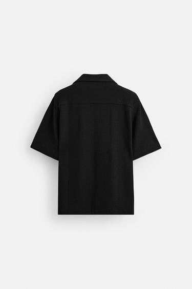 CHEMISE JACQUARD RAYURES - Noir de Zara - Image 6