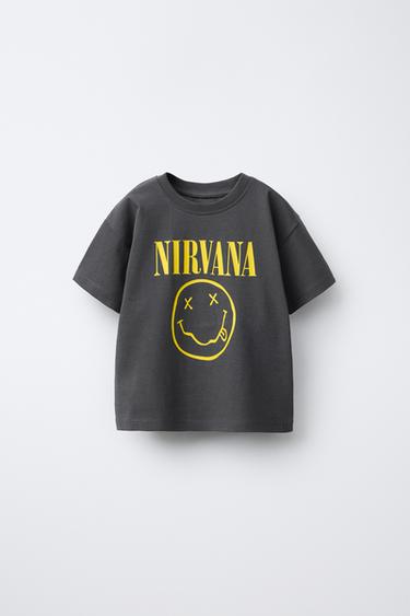 Zara NIRVANA ® PRINT T-SHIRT - Anthracite grey