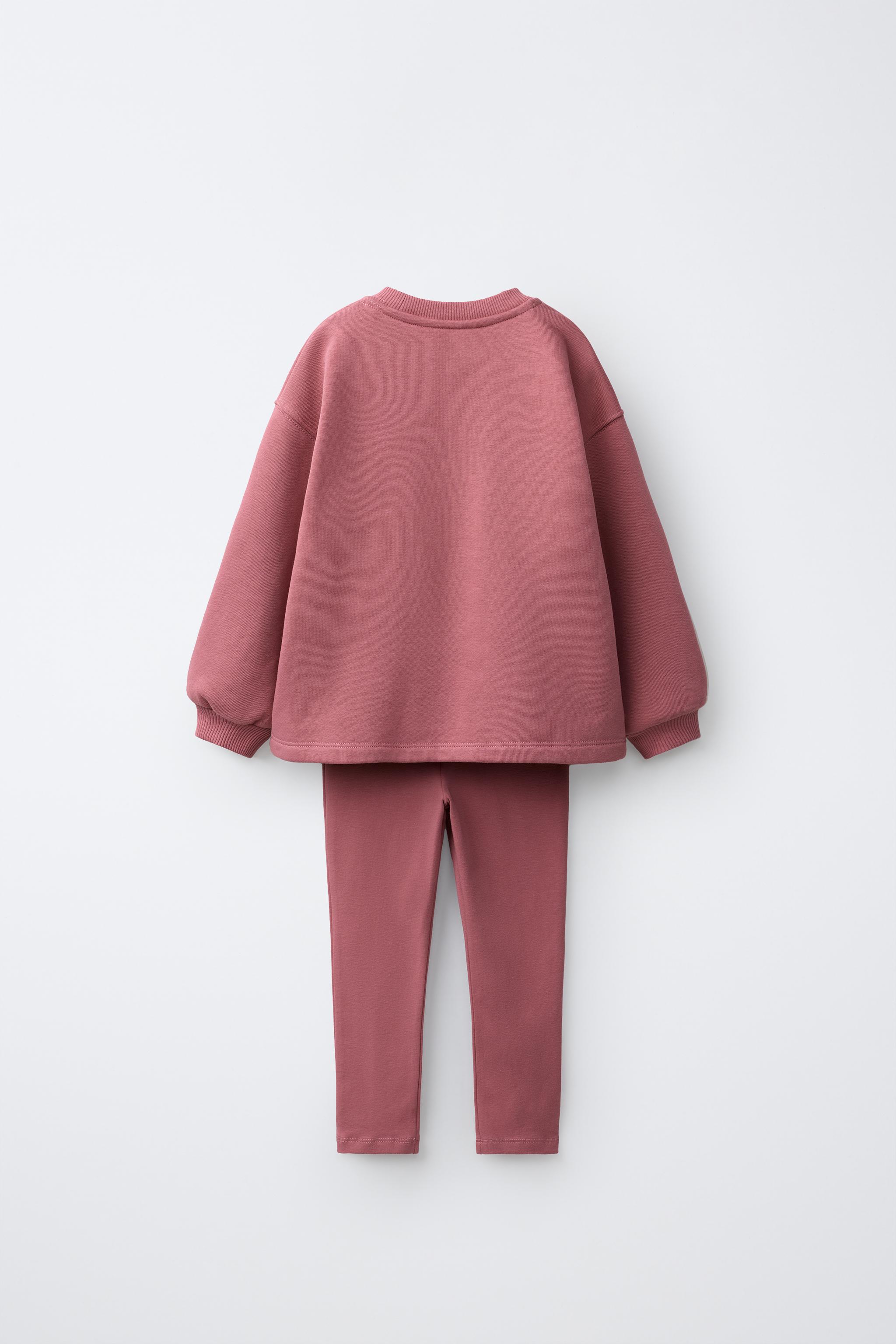PLAIN SWEATSHIRT AND LEGGING SET — 140