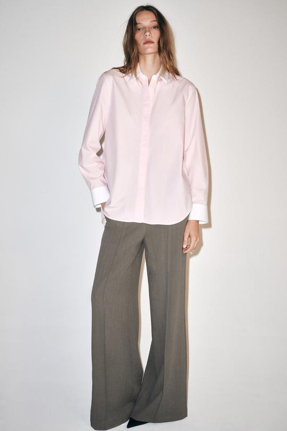 Zara KAHEKORDSE KRAEGA SÄRK ZW COLLECTION - Kriitroosa - Pilt 0