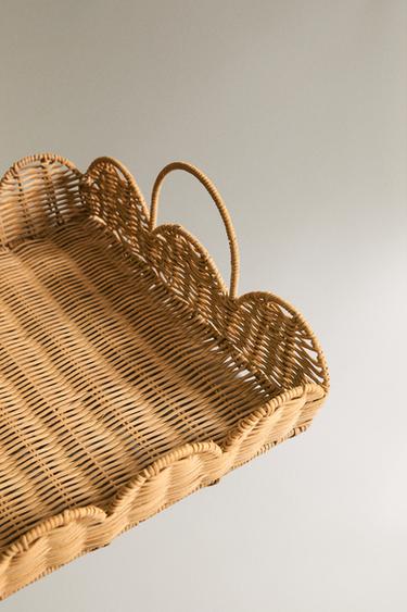 PLATEAU ROTIN ONDES - Beige clair de Zara - Image 1