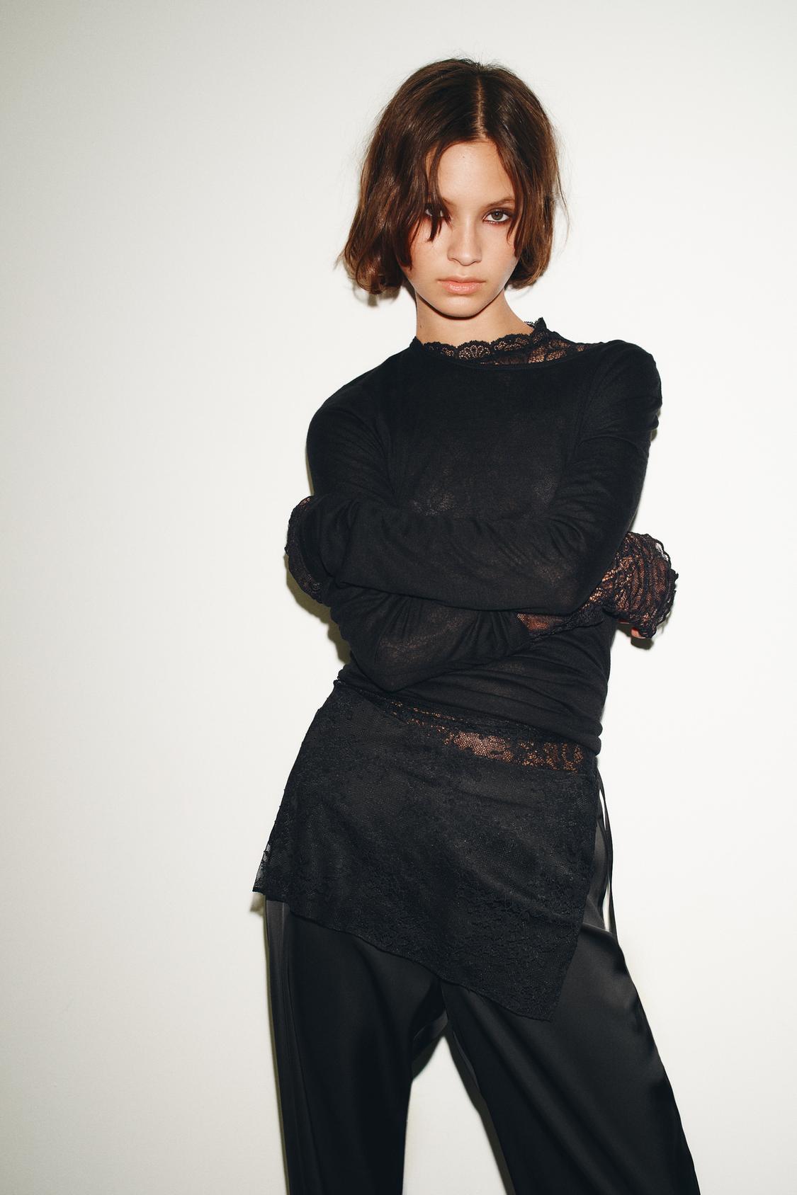 SATIN PAREO LACE PANTS