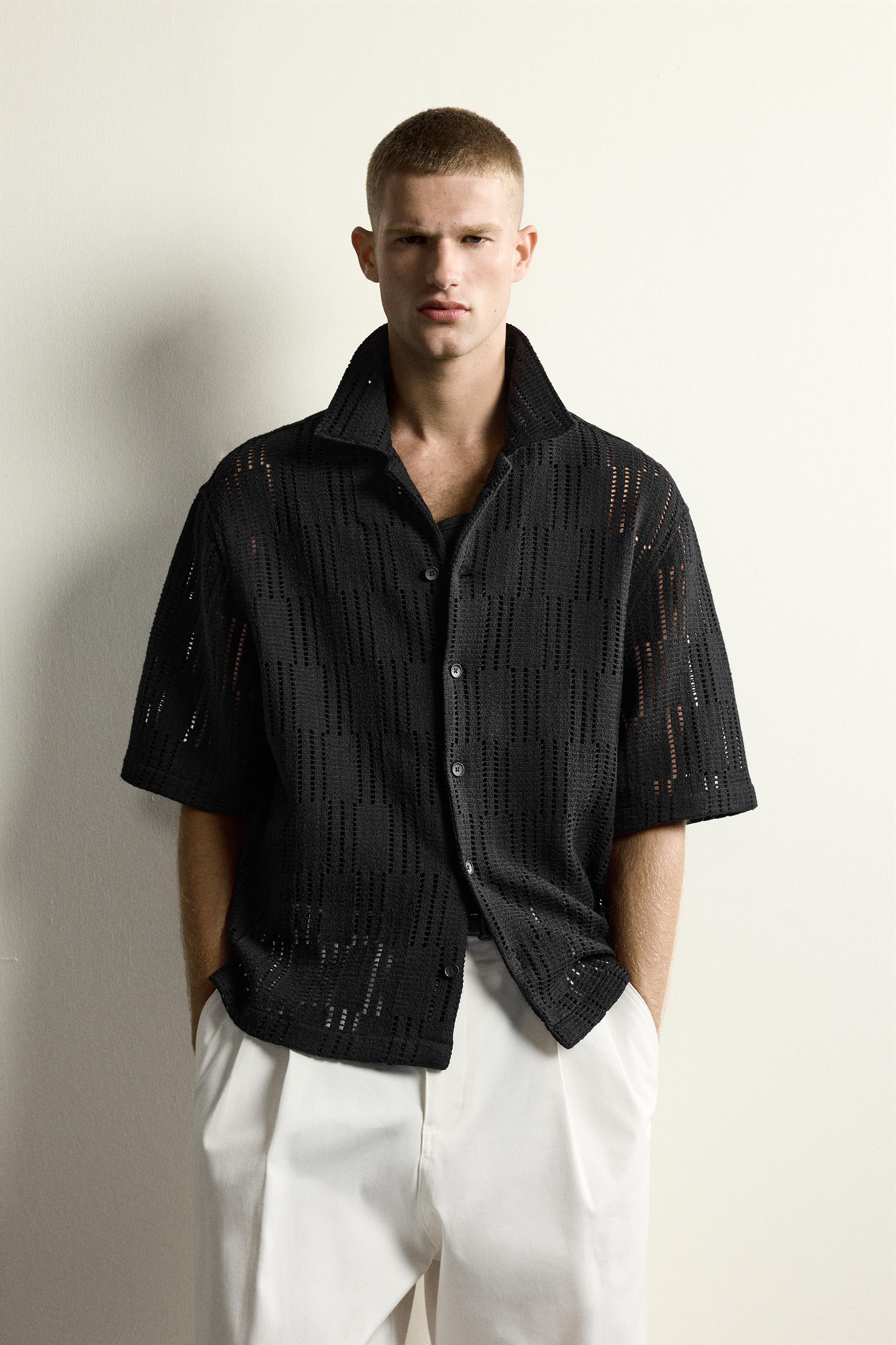 OPEN-KNIT RELAXED FIT SHIRT