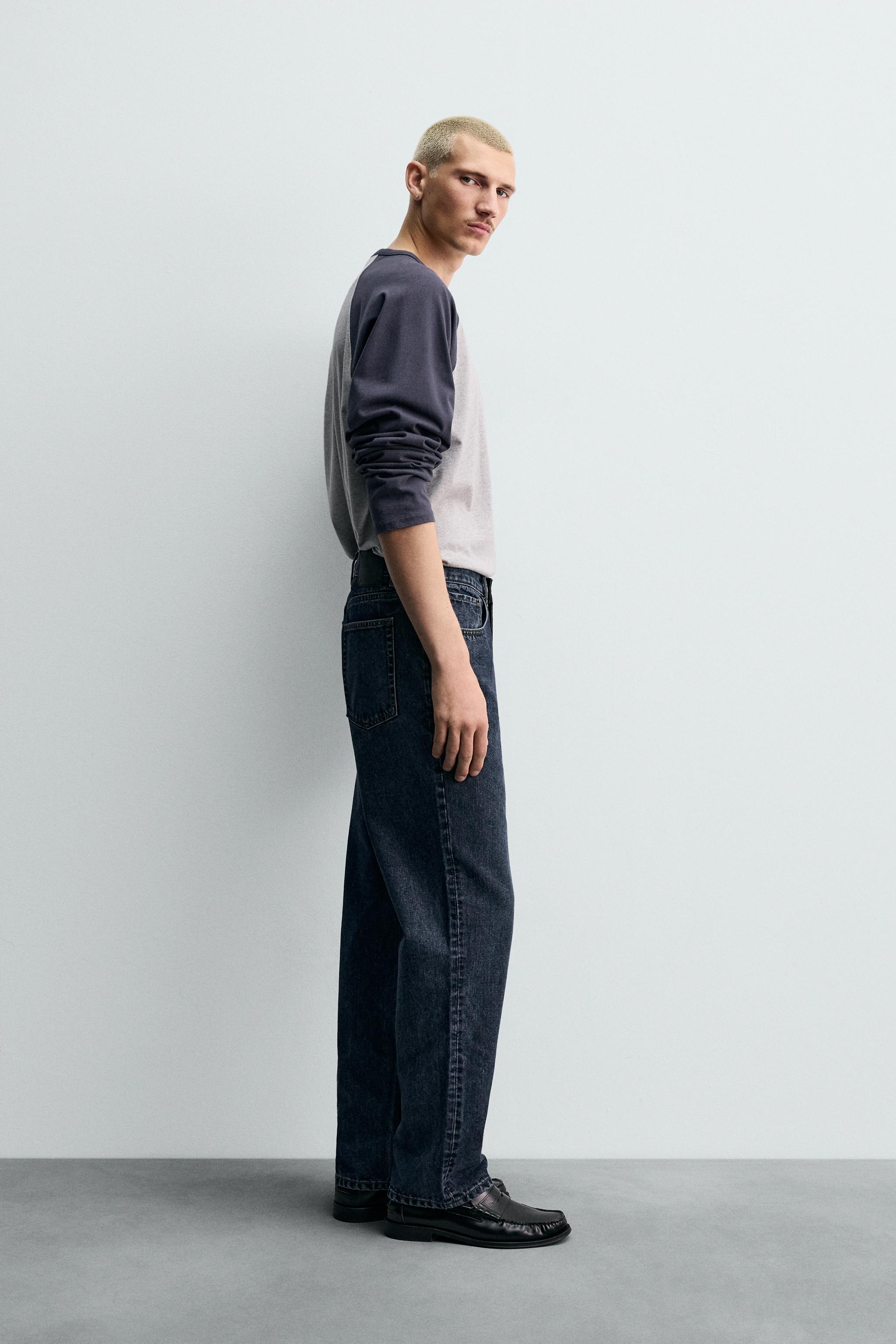 カラーブロックラグランスリーブTシャツ - グレー/ブルー | ZARA Japan