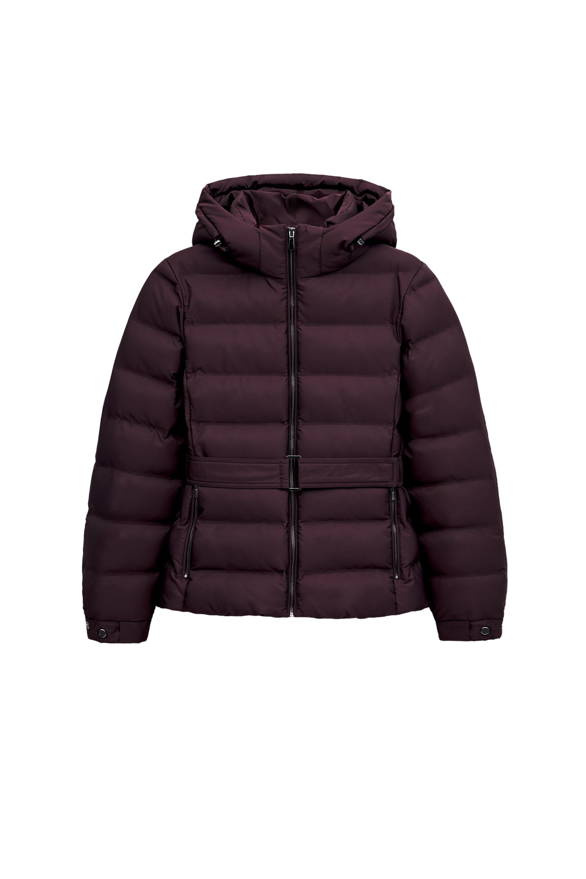 WATER-REPELLENT WINDPROOF PADDED HOODIE ANORAK - Eggplant | ZARA 