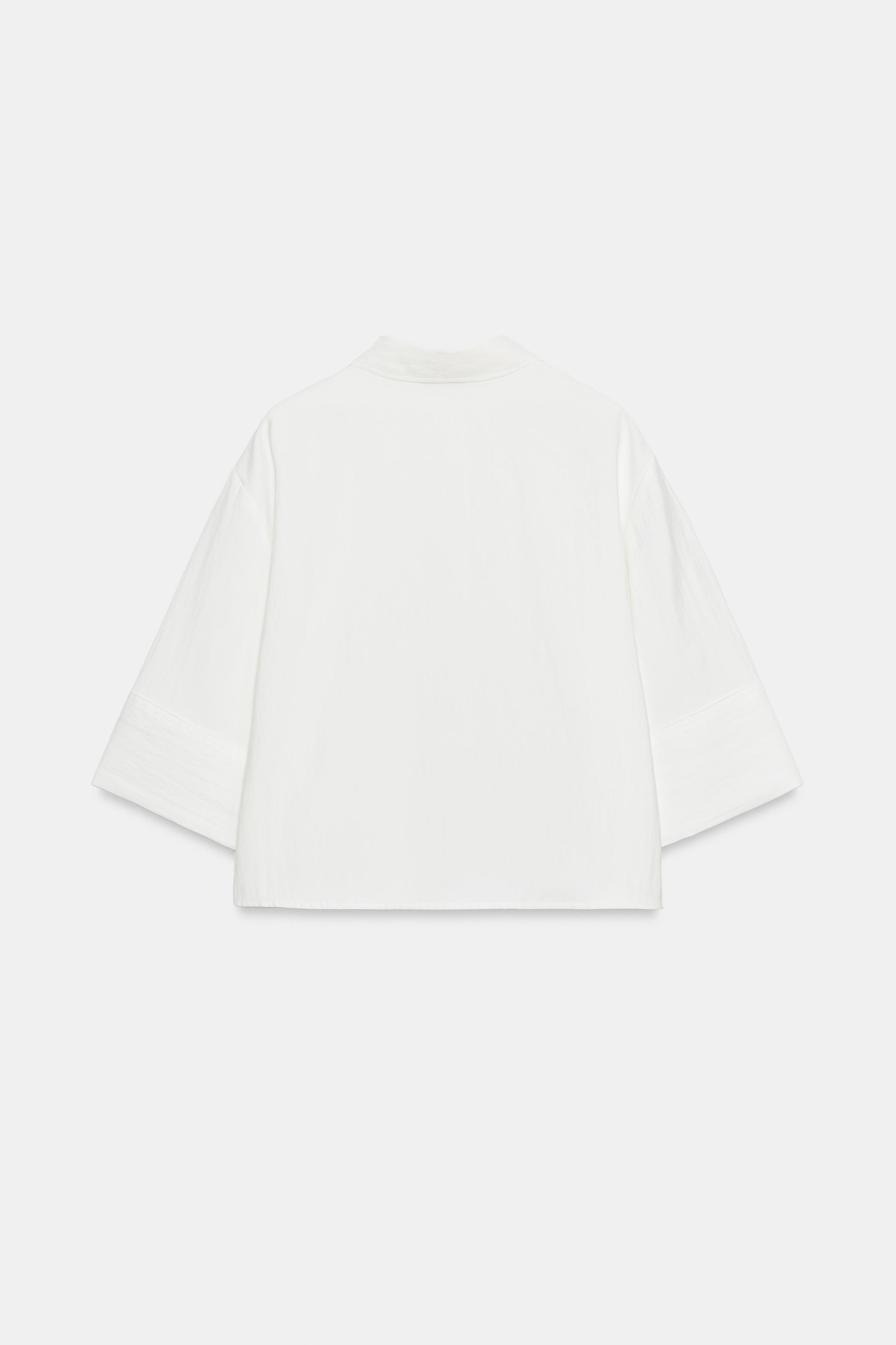 CROPPED SHIRT WITH WIDE SLEEVES