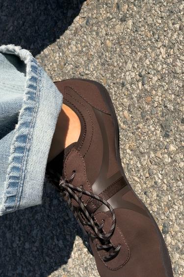 FLAT SPORTS SHOES - Brown by Zara - Image 3