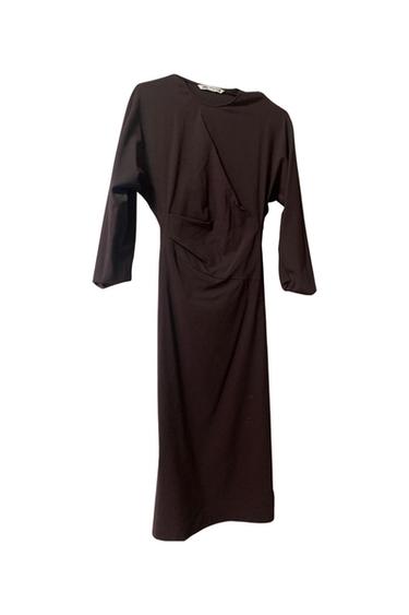 BROWN MIDI DRESS