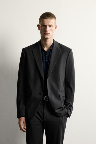 بليزر Slim Fit للبدلة المريحة - أسود الخاص بـ Zara