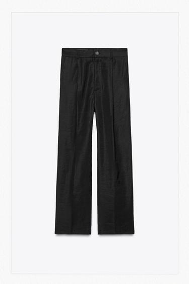 PANTALÓN PLIEGUE - Negro de Zara