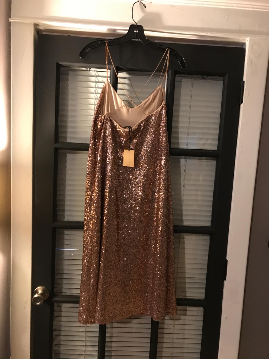 GOLD SEQUIN COCKTAIL DRESS - Image 2