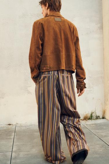 LIMITED EDITION SUEDE LEATHER JACKET - Mid-camel by Zara - Image 5