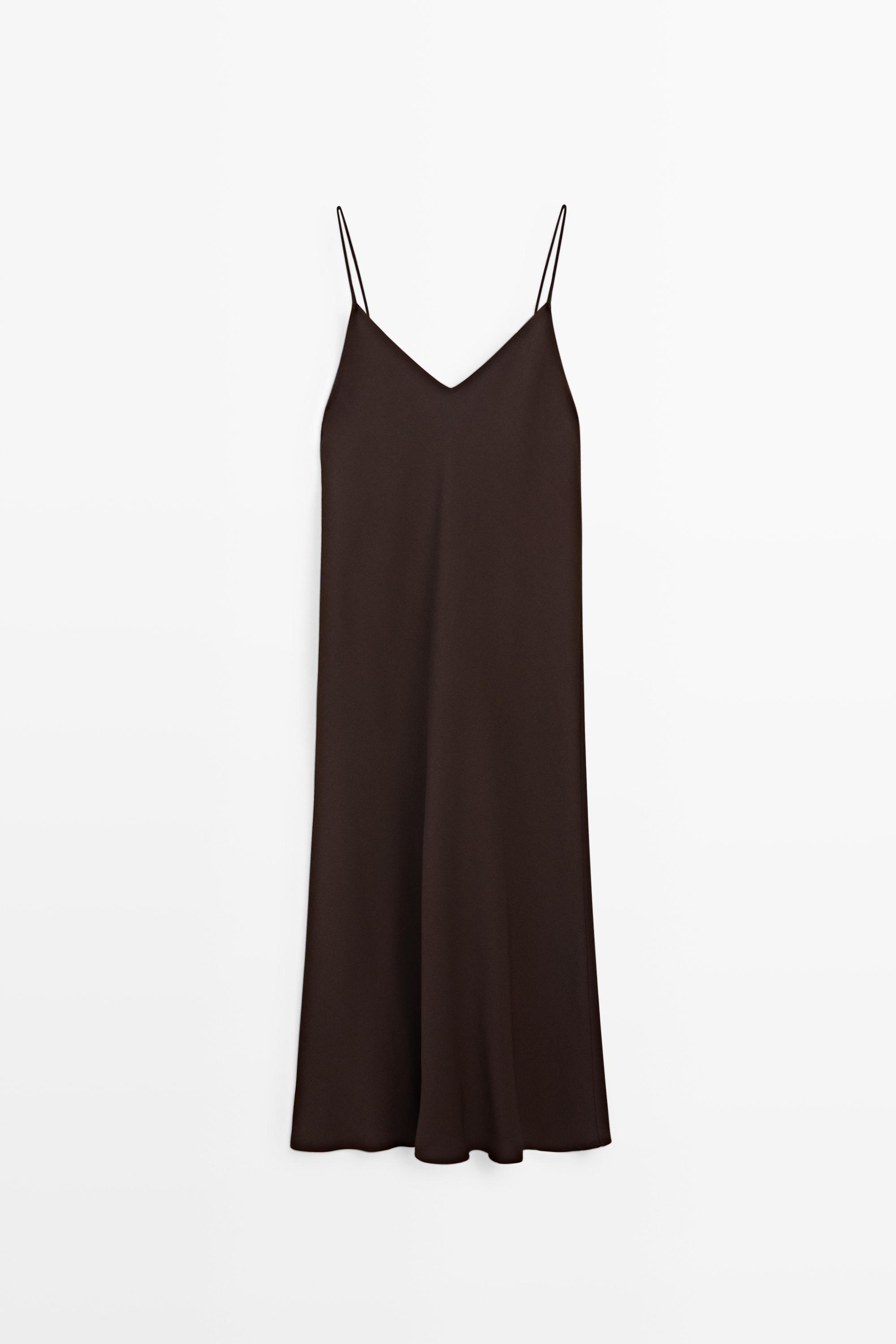 Robe midi fluide à bretelles