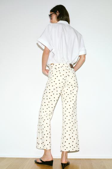 Z1975 MID-WAIST MINI FLARE JEANS WITH DOTS - Oyster-white by Zara - Image 5