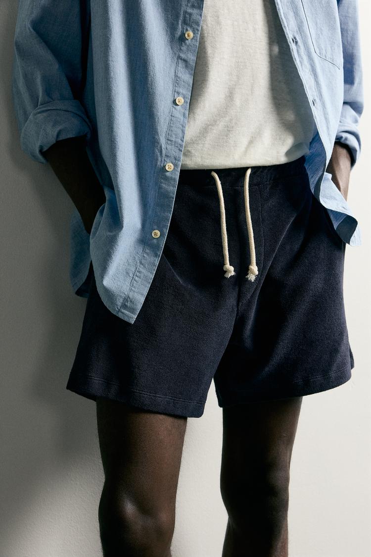 RELAXED FIT TERRY BERMUDA SHORTS