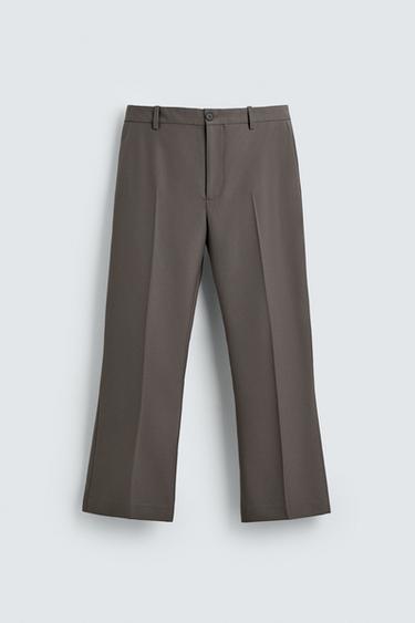 FLARE FIT SUIT TROUSERS WOOL BLEND SAMUEL DE SABOIA X ZARA - Brown / Taupe by Zara