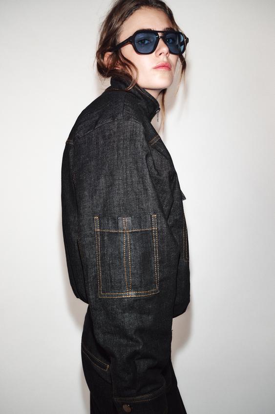 ハイネック ボンバー キルティングジャケット - ブラック | ZARA Japan 
