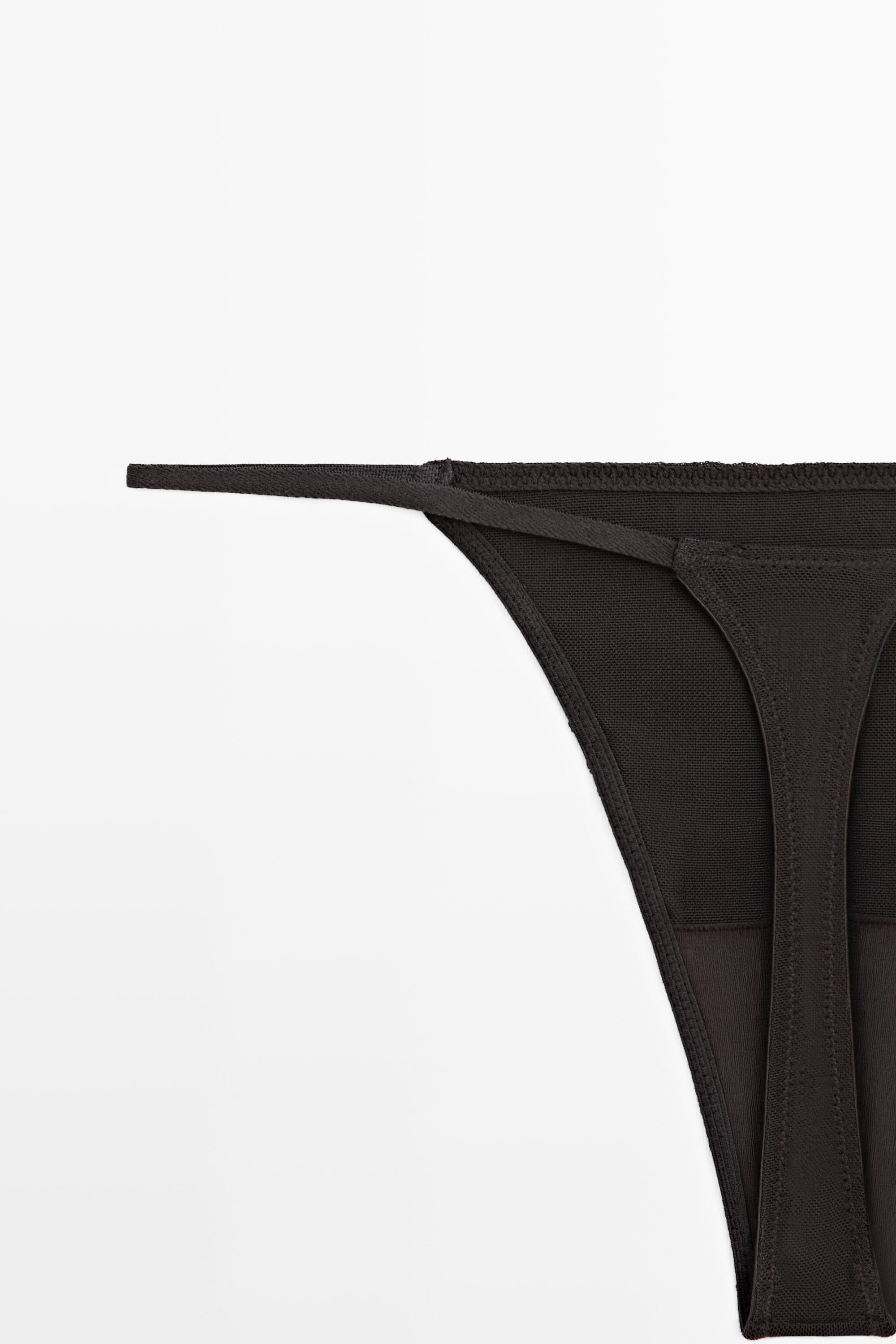 Thong with embroidered detail