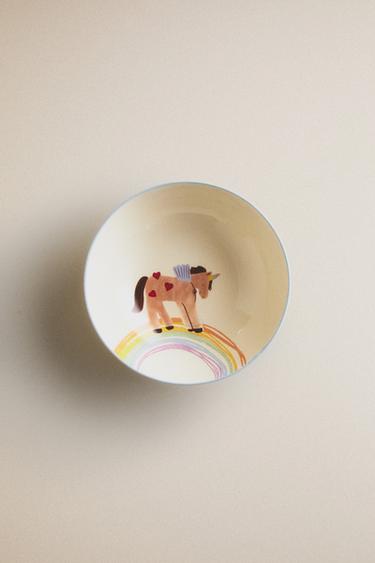 KIDS' UNICORN CERAMIC BOWL - Multicoloured by Zara
