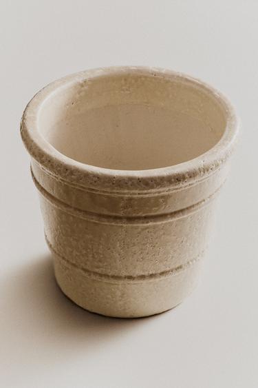CERAMIC GARDEN POT - Cream by Zara
