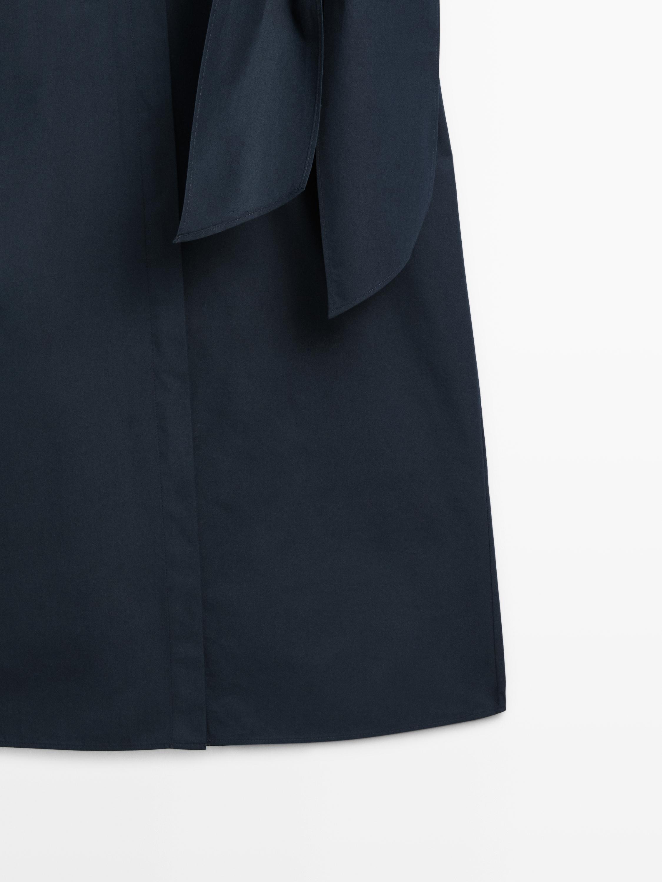 Midi shirt dress with scarf detail