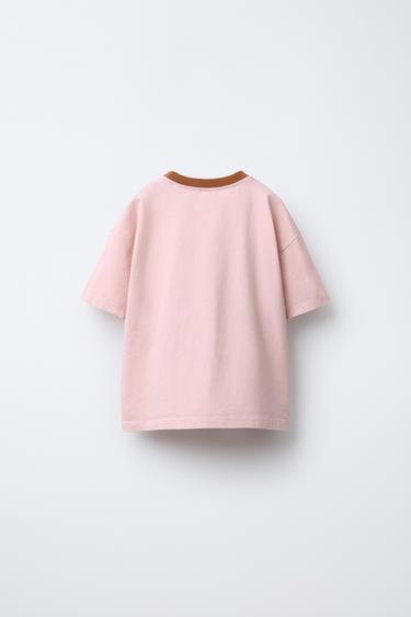 CONTRAST PRINT T-SHIRT - Pink by Zara - Image 1