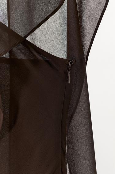 LIMITED EDITION ASYMMETRIC CAPE DRESS - Dark brown by Zara - Image 6