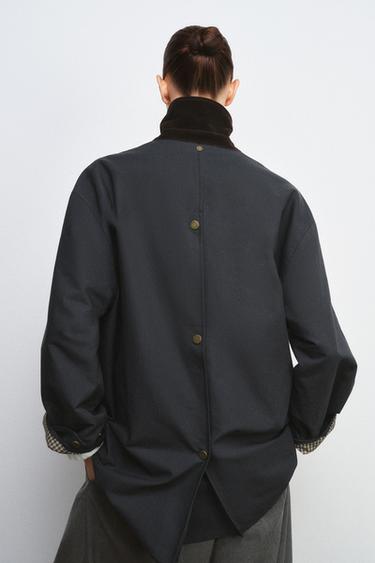 TRENCH CAPUCHE COL CONTRASTE ZW COLLECTION LIMITED EDITION - Bleu de Zara - Image 2