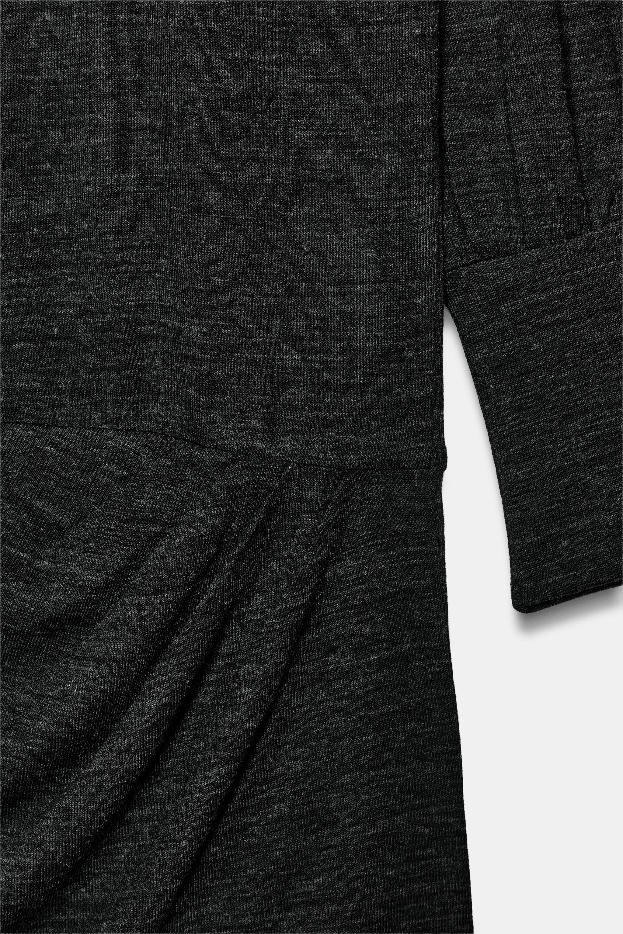 Женские футболки Zara DRAPED LONG-SLEEVE T-SHIRT — фото 6