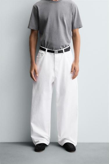 BAGGY FIT JEANS - White by Zara