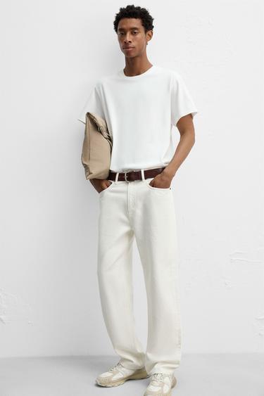 STRAIGHT ANKLE FIT JEANS - White by Zara - Image 4