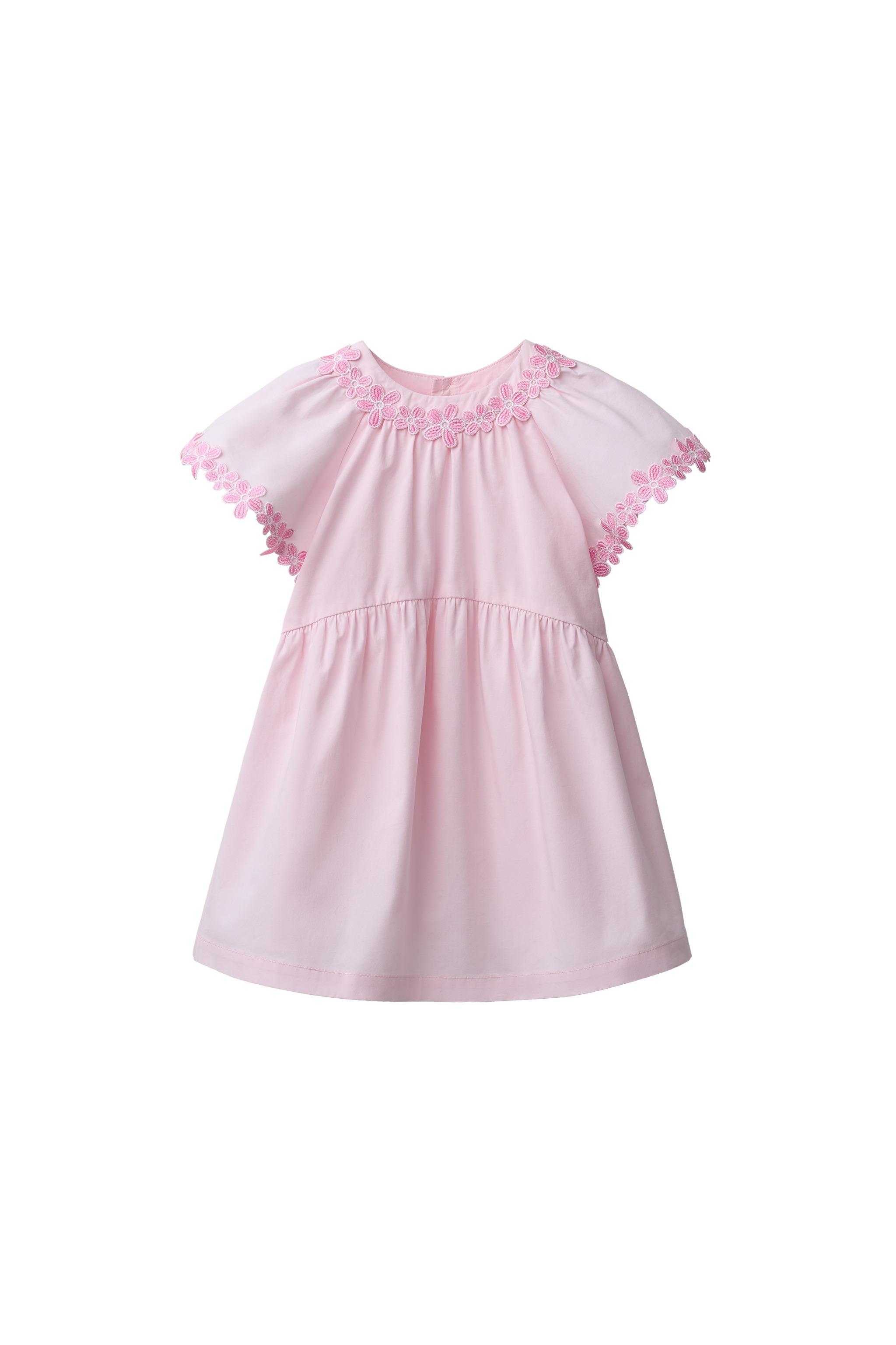 Zara - Embroidered Floral Poplin Dress - Pink - 5 Years (43,3 Inches) - Kids Zara - Embroidered Floral Poplin Dress - Pink - 5 Years (43,3 Inches) - Kids