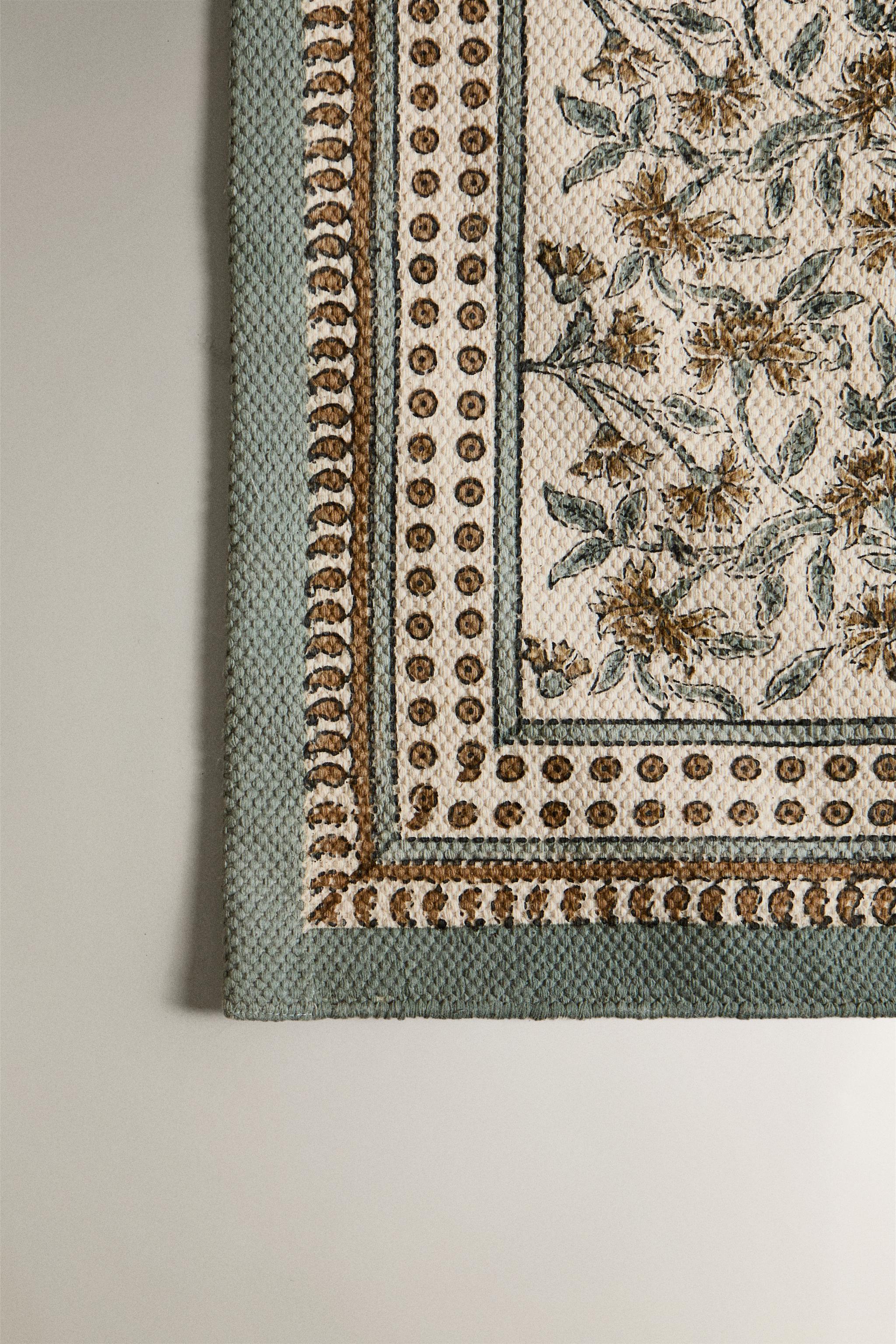 ZARA  ブロックプリントラグ コットン ブロックプリント ラグ | Zara Home 日本/Japan