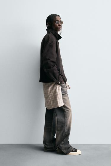 VESTE EN JEAN COUPE DÉCONTRACTÉE - gris anthracite de Zara - Image 3