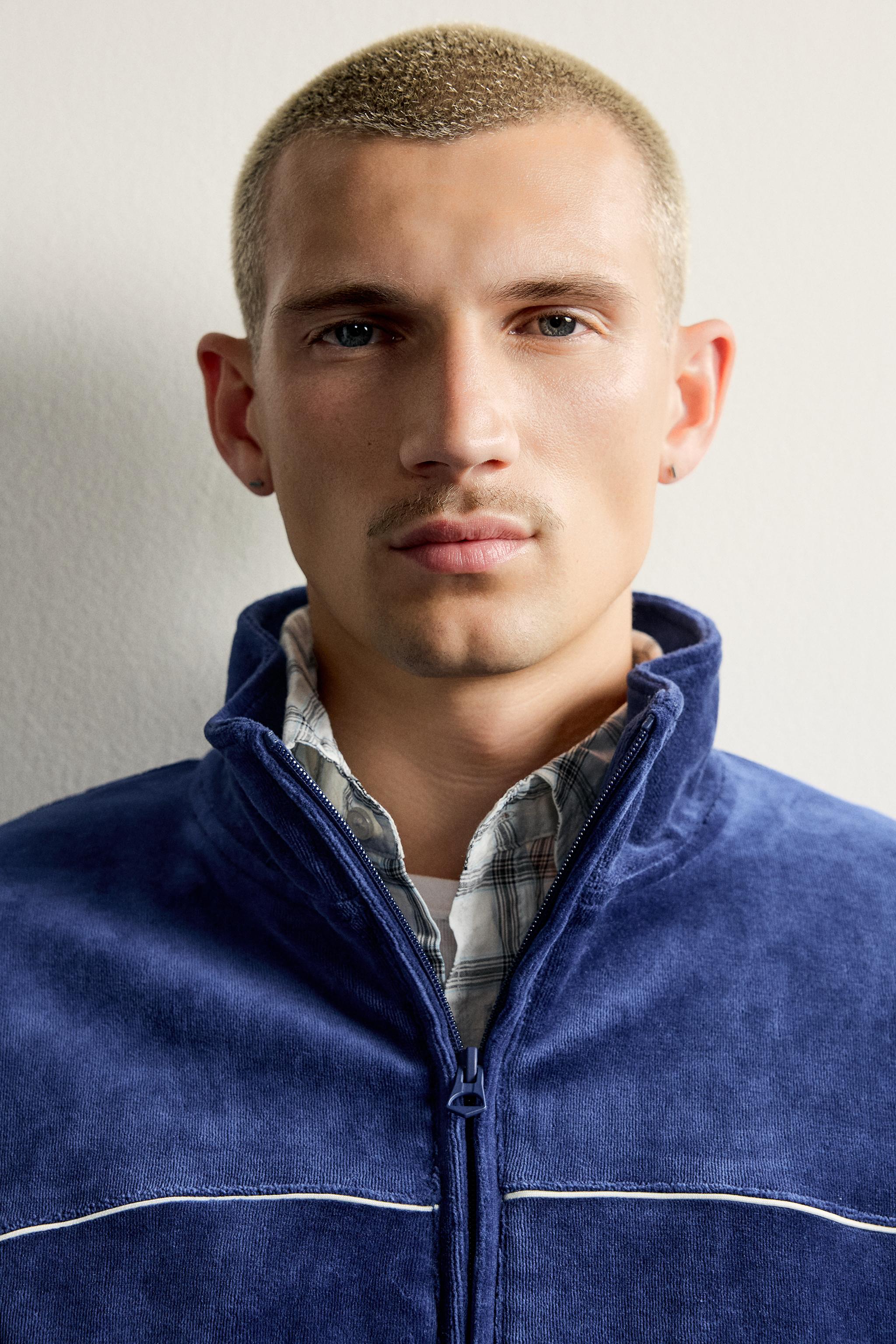RETRO VELOUR TRACK JACKET - Bluish | ZARA Canada