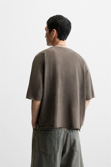 WASHED RELAXED FIT T-SHIRT - Brown by Zara - Image 2