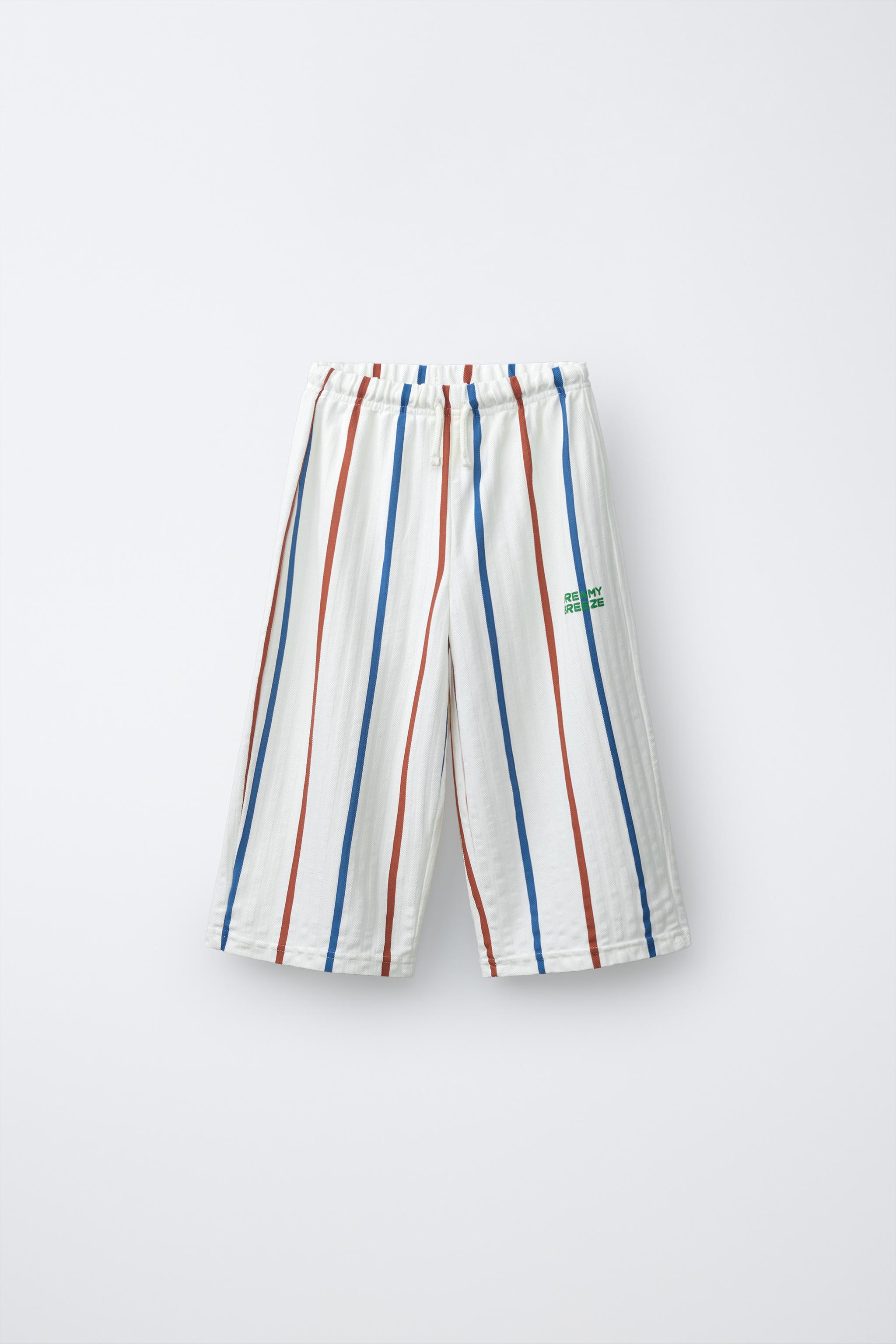 STRIPED TEXTURED PANTS