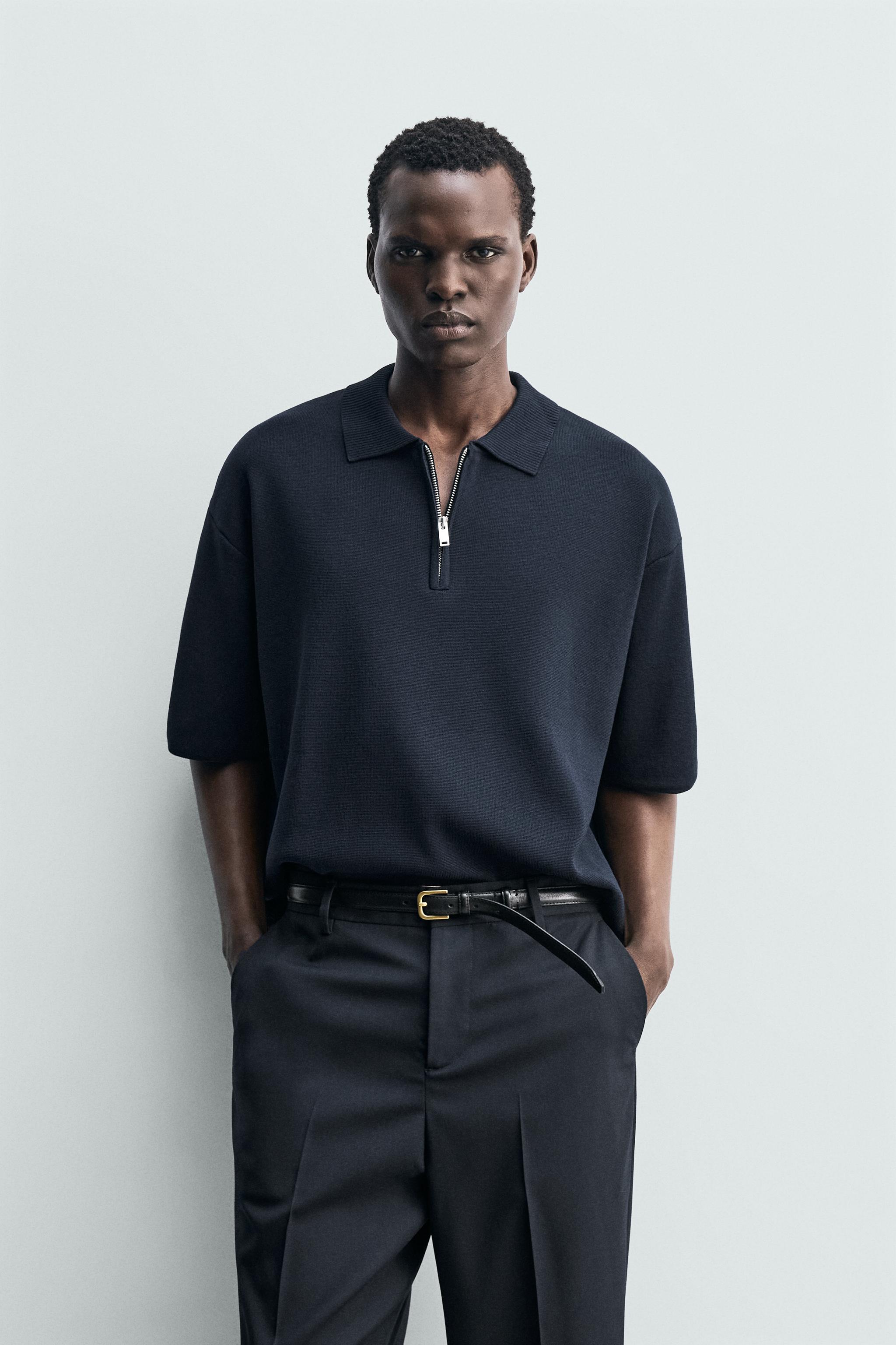 POLO EN MAILLE À ZIP