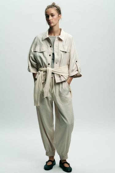 SHORT SLEEVE SAFARI SHIRT - Cream by Zara