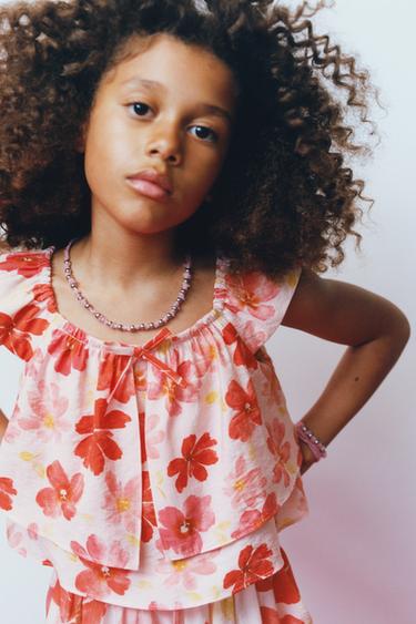 TOP IMPRIMÉ FLEURS - Rose de Zara