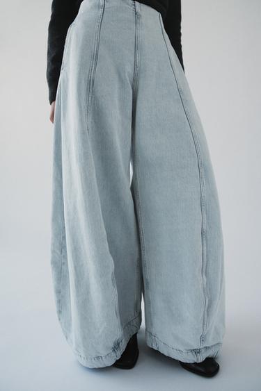 JEANS ZW COLLECTION HIGH-WAIST BALLOON - Light blue by Zara