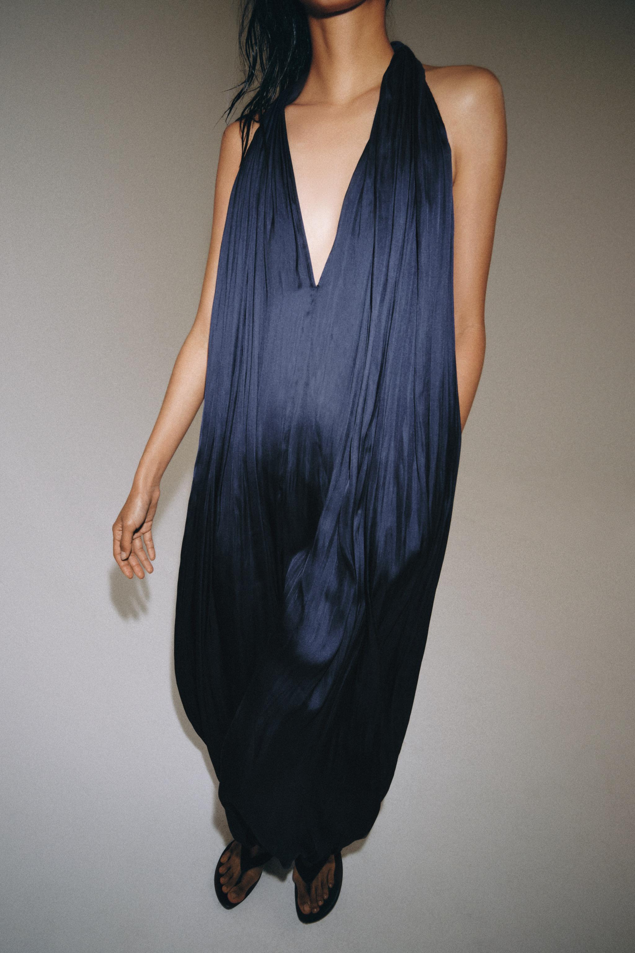 Zara ZW COLLECTION SATIN EFFECT HALTER JUMPSUIT — фото 7