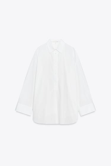 CHEMISE EN POPELINE ZW COLLECTION - Blanc de Zara - Image 1